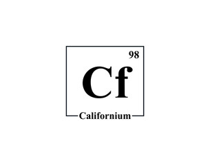 Californium icon vector. 98 Cf Californium