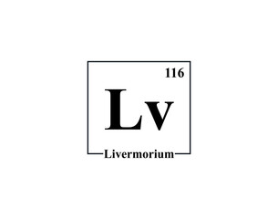 Livermorium icon vector. 116 Lv Livermorium