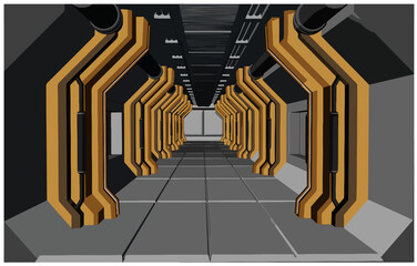 Scifi room passage design layout