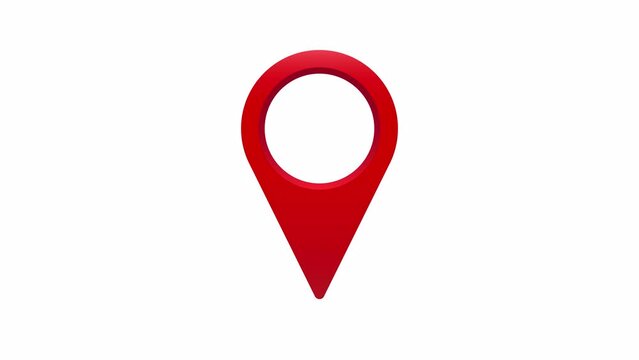 Location Pin pointer Animated. Red gps pin
