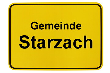 Illustration eines Ortsschildes der Gemeinde Starzach in Baden-Württemberg - obrazy, fototapety, plakaty