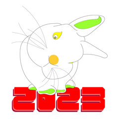  rabbit on the numbers 2023