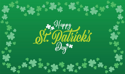 St. Patricks Day Modern Decorative Background for Saint Patrick's Day.  Green shamrock greetings for Irish lovers.