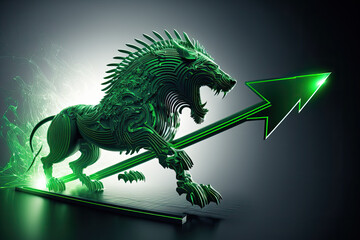 Fototapeta premium impressively rising business finances (generative AI)