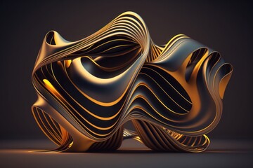 Obraz premium Wavy Lines. Abstract and Textured Background Illustration. Render. Created with Generative AI