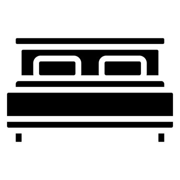 recommend clip art: double bed with pillows glyph icon