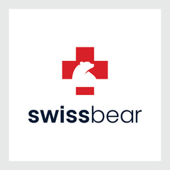 Obraz premium swiss flag and bear logo