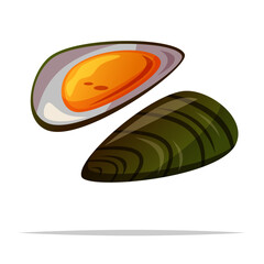 Mussel seafood vector isolated illustration