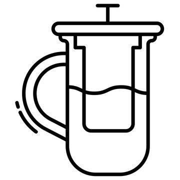 Outlined french press icon