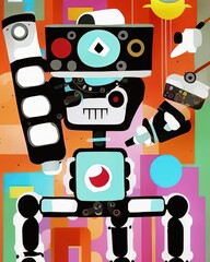 robot unique art Generative AI