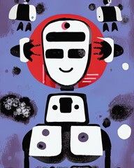 set of cartoon characters unique art Generative AI