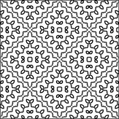 Stylish texture with figures from lines.
Abstract geometric black and white pattern for web page, textures, card, poster, fabric, textile. Monochrome graphic repeating design. 
