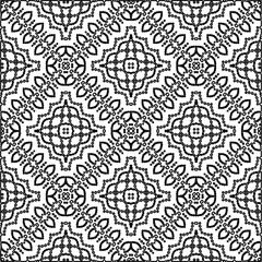 Stylish texture with figures from lines.
Abstract geometric black and white pattern for web page, textures, card, poster, fabric, textile. Monochrome graphic repeating design. 