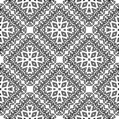 Stylish texture with figures from lines.
Abstract geometric black and white pattern for web page, textures, card, poster, fabric, textile. Monochrome graphic repeating design. 