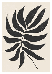 Matisse inspired contemporary collage botanical minimalist wall art poster