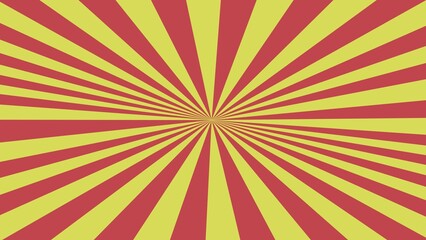 retro background with rays red and yellow