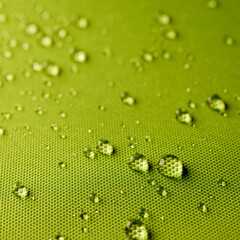 Waterproof fabric with water drops