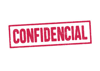 Vector illustration of the word confidencial (Confidential in Spanish and Portuguese) in red ink stamp - 567310586
