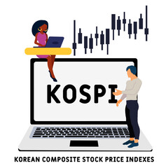 kospi  - korean composite stock price indexes acronym. business concept background.  vector illustration concept with keywords and icons. lettering illustration with icons for web banner, flyer