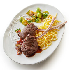 Tasty dish with deer steaks