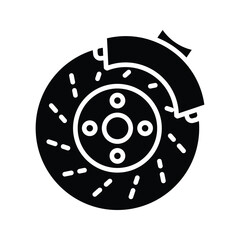 disc brake isolated icon on white background, auto service, repair.