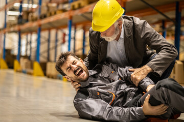 Warehouse worker got injured, broke his leg, senior manager is helping him out