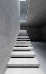 Fototapeta na wymiar modern staircase in concrete space, 3d rendering