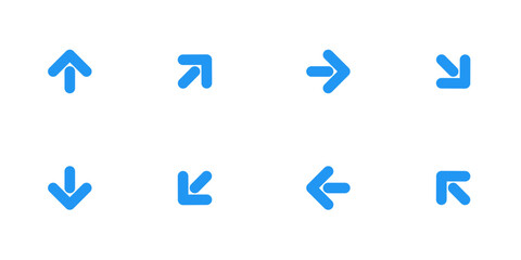 point direction arrow icon set