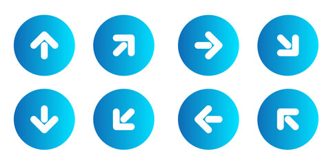 point direction arrow icon set