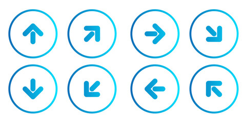 point direction arrow icon set