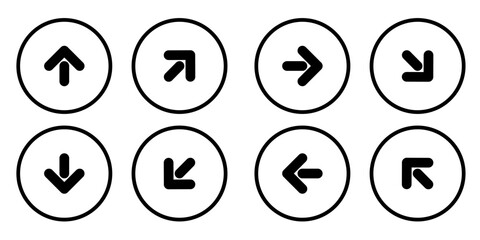 point direction arrow icon set