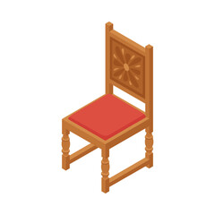 Isometric Antiquarian Chair Composition