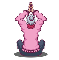 old grandma doing yoga pose