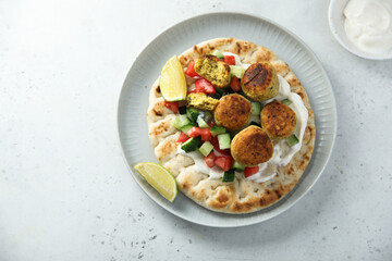 Homemade falafel with pita bread