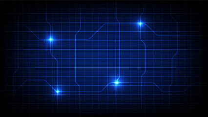 Hi tech digital technology and futuristic communication background concept. electric connecting lines as network with blue lighting