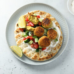 Homemade falafel with pita bread