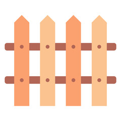 wooden fence flat illustration