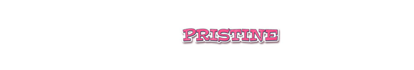 PRISTINE Sticker typography banner with transparent background
