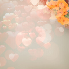 elegant floral art - Realistic botanical flower in corner and art texture in background.  Luxury design for presentation, poster, banner, slide deck, card, print, web and packaging.