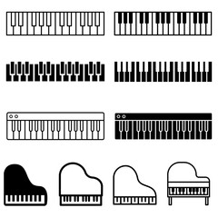 Piano icon vector. Music illustration sign. Octave symbol or logo.