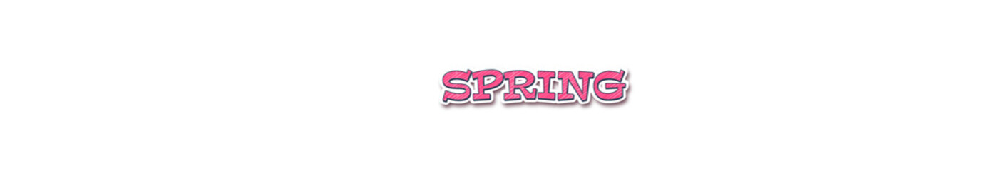SPRING Sticker typography banner with transparent background