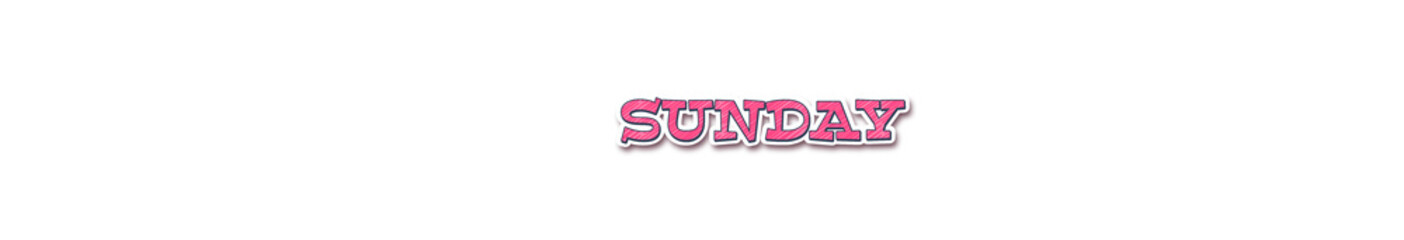 SUNDAY Sticker typography banner with transparent background