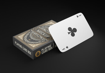 Box with Playing Cards Mockup