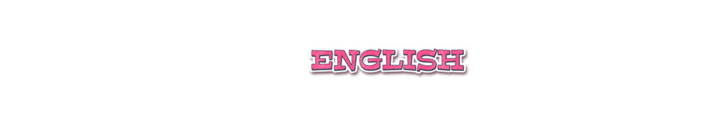 ENGLISH Sticker typography banner with transparent background