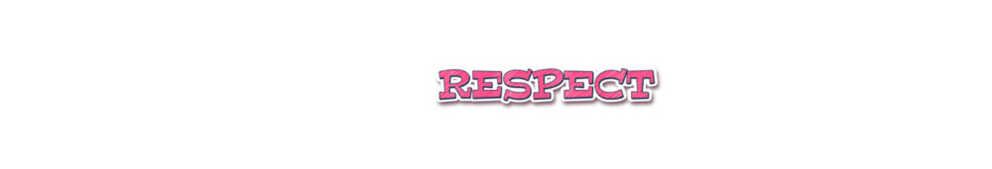RESPECT Sticker typography banner with transparent background
