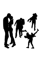 Naklejka premium Sweet couple silhouettes