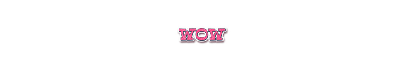 WOW Sticker typography banner with transparent background