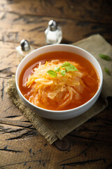 Traditional homemade cabbage soup