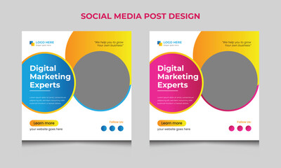 Vector corporate agency business social media post banner design templates