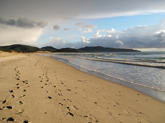 empty sardinian afternoon beach